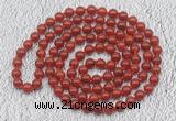 GMN407 Hand-knotted 8mm, 10mm red agate 108 beads mala necklaces
