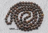 GMN473 Hand-knotted 8mm, 10mm bronzite 108 beads mala necklaces