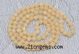 GMN476 Hand-knotted 8mm, 10mm honey jade 108 beads mala necklaces