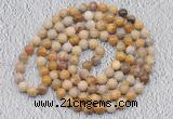 GMN477 Hand-knotted 8mm, 10mm fossil coral 108 beads mala necklaces