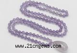 GMN4810 Hand-knotted 8mm, 10mm amethyst 108 beads mala necklace with pendant