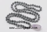 GMN4892 Hand-knotted 8mm, 10mm eagle eye jasper 108 beads mala necklace with pendant
