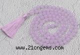 GMN51 Hand-knotted 8mm candy jade 108 beads mala necklace with tassel