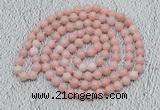 GMN511 Hand-knotted 8mm, 10mm Chinese pink opal 108 beads mala necklaces