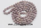 GMN522 Hand-knotted 8mm, 10mm lepidolite 108 beads mala necklaces