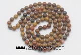 GMN524 Hand-knotted 8mm, 10mm red moss agate 108 beads mala necklaces