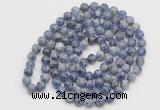 GMN525 Hand-knotted 8mm, 10mm blue spot stone 108 beads mala necklaces