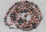 GMN534 Hand-knotted 8mm, 10mm rhodonite 108 beads mala necklaces