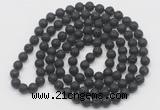 GMN538 Hand-knotted 8mm, 10mm black lava 108 beads mala necklaces