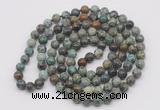 GMN539 Hand-knotted 8mm, 10mm African turquoise 108 beads mala necklaces