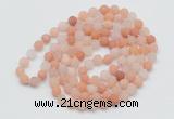 GMN5503 Hand-knotted 6mm matte pink aventurine 108 beads mala necklaces