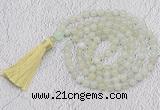 GMN59 Hand-knotted 8mm candy jade 108 beads mala necklace with tassel