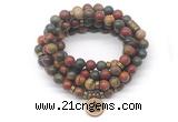 GMN7018 8mm picasso jasper 108 mala beads wrap bracelet necklace