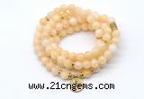 GMN7027 8mm honey jade 108 mala beads wrap bracelet necklace