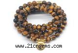 GMN7042 8mm yellow tiger eye 108 mala beads wrap bracelet necklace