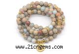 GMN7057 8mm serpentine jasper 108 mala beads wrap bracelet necklaces