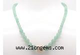 GMN7312 green aventurine graduated beaded necklace & bracelet set