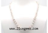 GMN7321 white crazy lace agate graduated beaded necklace & bracelet set