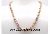 GMN7322 yellow crazy lace agate graduated beaded necklace & bracelet set