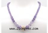 GMN7326 amethyst graduated beaded necklace & bracelet set