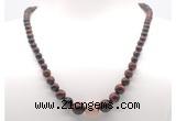 GMN7333 red tiger eye graduated beaded necklace & bracelet set