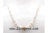 GMN7340 white howlite graduated beaded necklace & bracelet set