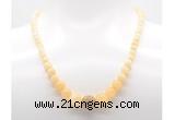 GMN7341 honey jade graduated beaded necklace & bracelet set