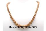 GMN7352 wooden jasper graduated beaded necklace & bracelet set