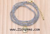 GMN7455 4mm faceted round tiny labradorite beaded necklace with constellation charm