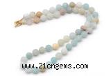 GMN7601 18 - 36 inches 8mm, 10mm matte amazonite beaded necklaces