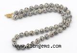 GMN7629 18 - 36 inches 8mm, 10mm matte dalmatian jasper beaded necklaces