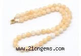 GMN7708 18 - 36 inches 8mm, 10mm round honey jade beaded necklaces