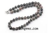 GMN7720 18 - 36 inches 8mm, 10mm round grey opal beaded necklaces