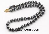 GMN7729 18 - 36 inches 8mm, 10mm round black Tibetan agate beaded necklaces