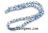 GMN7731 18 - 36 inches 8mm, 10mm round blue Tibetan agate beaded necklaces