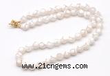 GMN7735 18 - 36 inches 8mm, 10mm faceted round Tibetan agate beaded necklaces