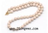 GMN7770 18 - 36 inches 8mm, 10mm round white fossil jasper beaded necklaces