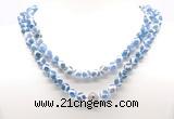 GMN8002 18 - 36 inches 8mm, 10mm blue Tibetan agate 54, 108 beads mala necklaces