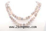 GMN8003 18 - 36 inches 8mm, 10mm grey banded agate 54, 108 beads mala necklaces