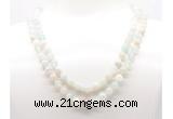 GMN8004 18 - 36 inches 8mm, 10mm sea blue banded agate 54, 108 beads mala necklaces