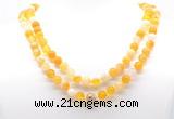 GMN8005 18 - 36 inches 8mm, 10mm yellow banded agate 54, 108 beads mala necklaces