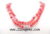 GMN8006 18 - 36 inches 8mm, 10mm red banded agate 54, 108 beads mala necklaces