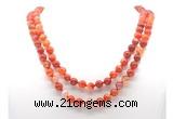 GMN8007 18 - 36 inches 8mm, 10mm red banded agate 54, 108 beads mala necklaces