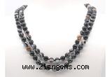 GMN8011 18 - 36 inches 8mm, 10mm black banded agate 54, 108 beads mala necklaces