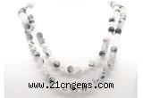 GMN8020 18 - 36 inches 8mm, 10mm black rutilated quartz 54, 108 beads mala necklaces