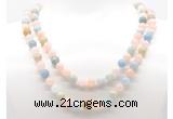 GMN8021 18 - 36 inches 8mm, 10mm morganite 54, 108 beads mala necklaces