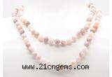 GMN8037 18 - 36 inches 8mm, 10mm natural pink opal 54, 108 beads mala necklaces