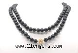 GMN8046 18 - 36 inches 8mm, 10mm black obsidian 54, 108 beads mala necklaces