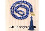 GMN8203 18 - 36 inches 8mm lapis lazuli 54, 108 beads mala necklace with tassel