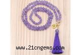 GMN8205 18 - 36 inches 8mm amethyst 54, 108 beads mala necklace with tassel